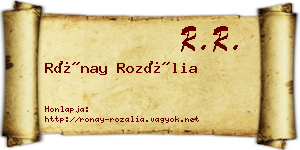 Rónay Rozália névjegykártya