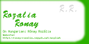 rozalia ronay business card
